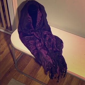 Black and Purple Pashmina Scarf